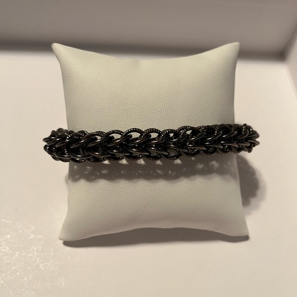 Simply Vera Braided Chain Gunmetal Bracelet - Picture 2 of 5